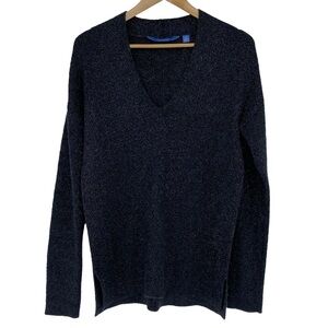 Simply Vera metallic dark blue/gray v-neck sweater, M